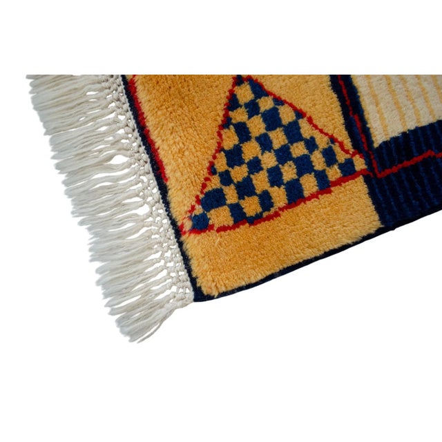 Hand-Knotted Vintage Turkish Rug, Tribal Geometric Wool Carpet New 4x6 Ft For Sale - Image 11 of 17