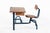 Jean Prouvé Vintage Antique Wood & Metal Child’s School Desk and Chair in the Style of Jean Prouvé For Sale - Image 4 of 14