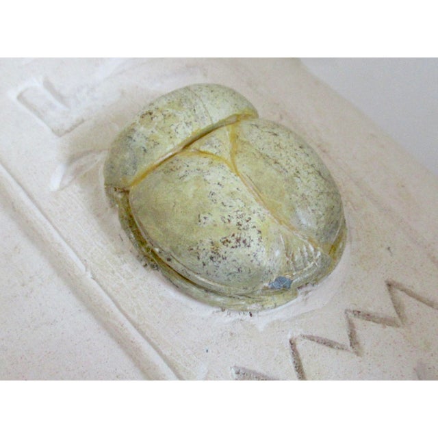Ceramic Vintage Egyptian-Style Terra Cotta, Scarab Motif Vases/Urns - Pair For Sale - Image 7 of 11