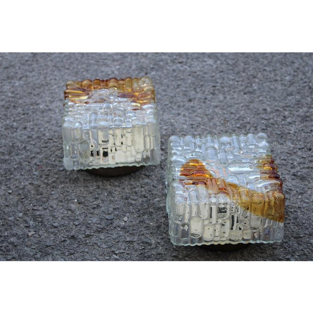Square Ceiling or Wall Lights from Mazzega, Italy, 1970s, Set of 2 For Sale - Image 12 of 12