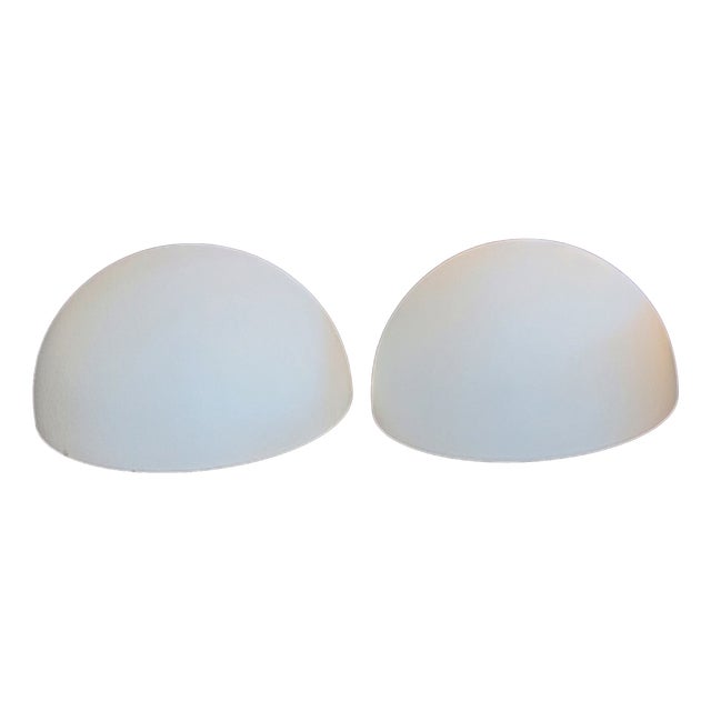 Vintage Ceiling Lamps with White Opal Glass Domes from Staff, 1970s, Set of 2 For Sale