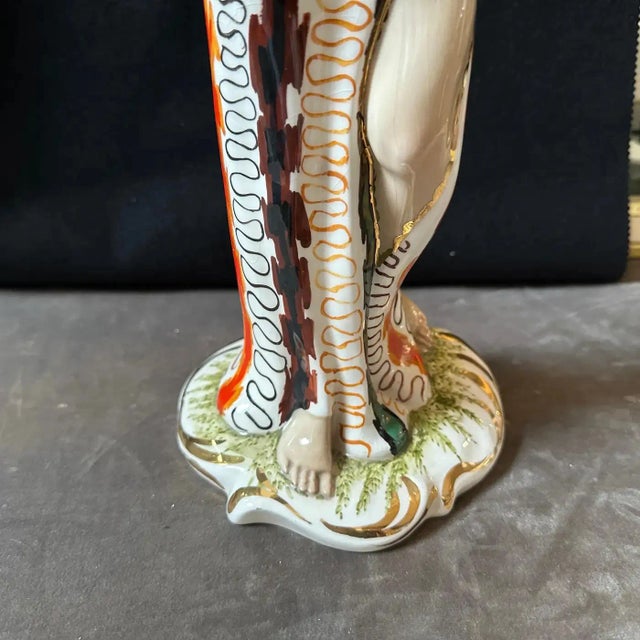 1950s Mid-Century Modern Ceramic Italian Figure of a Woman With Fishes For Sale - Image 11 of 11