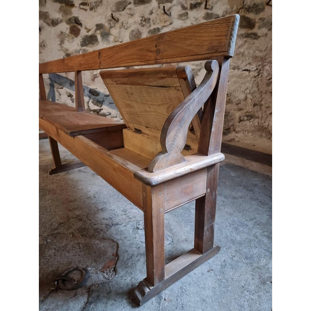 Antique Monastery Bench with Oak Frame, 1890s For Sale - Image 4 of 18