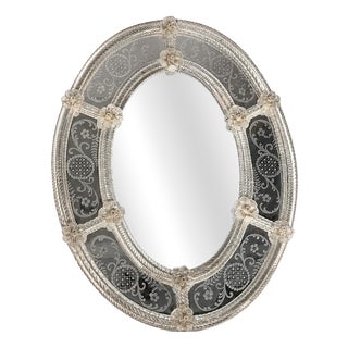 Antique Venetian Glass Mirror For Sale