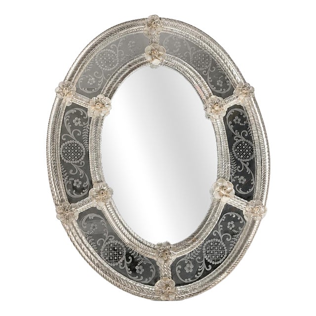 Antique Venetian Glass Mirror For Sale