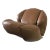 Unique Organic Italian Leather Lounge Chair by Comfortline For Sale