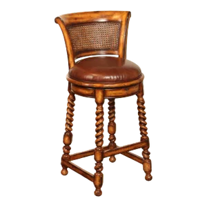 Early 21st Century Maitland Smith 'Travelers Club' Swivel Bar Stool
