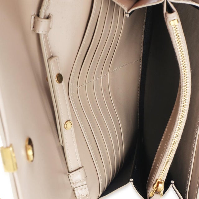 Tan Smooth Calfskin Cassandre Chain Clutch For Sale - Image 9 of 9