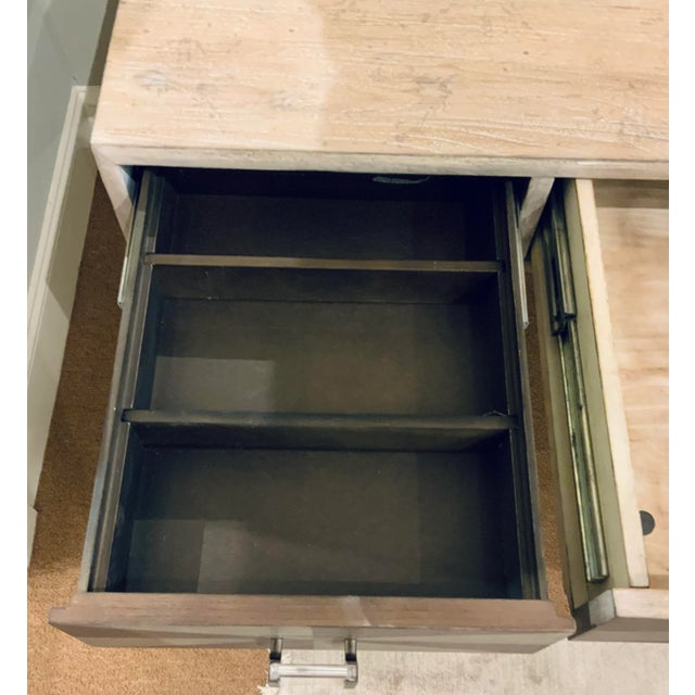 Wood Organic Modern Greige and Gray Wood Writing Desk For Sale - Image 7 of 9