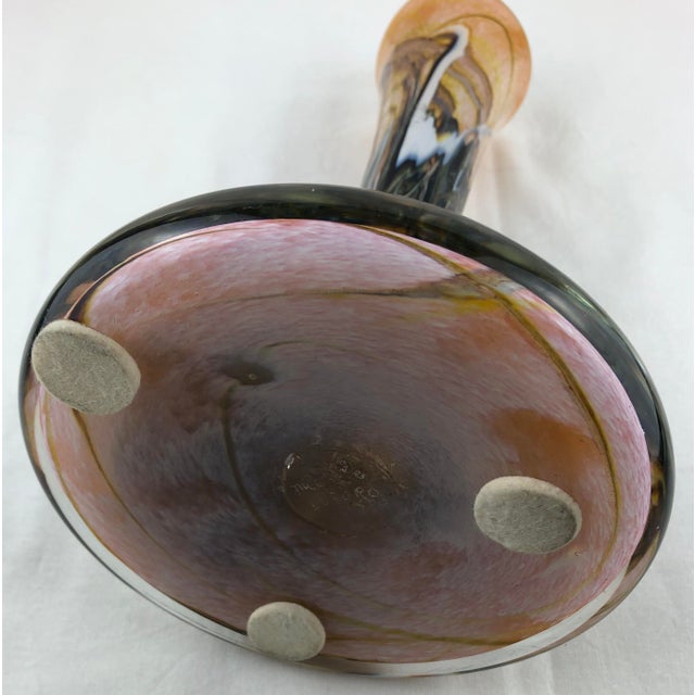 Art Deco Biot Pottery Art Glass Stem Vase by Michele Luzoro, Jean-Claude Novaro Style Vase For Sale - Image 3 of 9