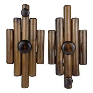 Vintage Wooden Hangers, Italy, 1970s, Set of 2 For Sale