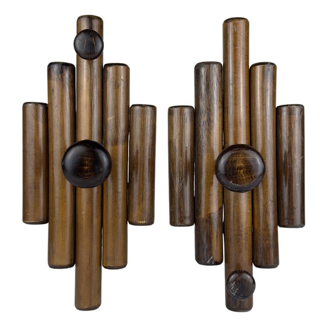 Vintage Wooden Hangers, Italy, 1970s, Set of 2 For Sale