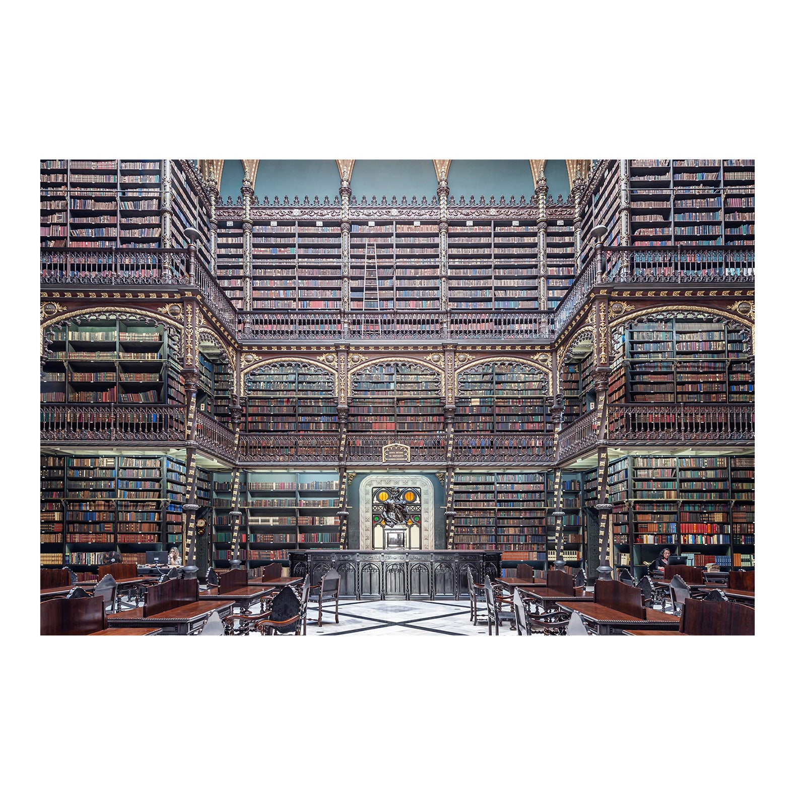 Real Gabinete Library Iv, Rio De Janeiro, Contemporary Photograph by ...