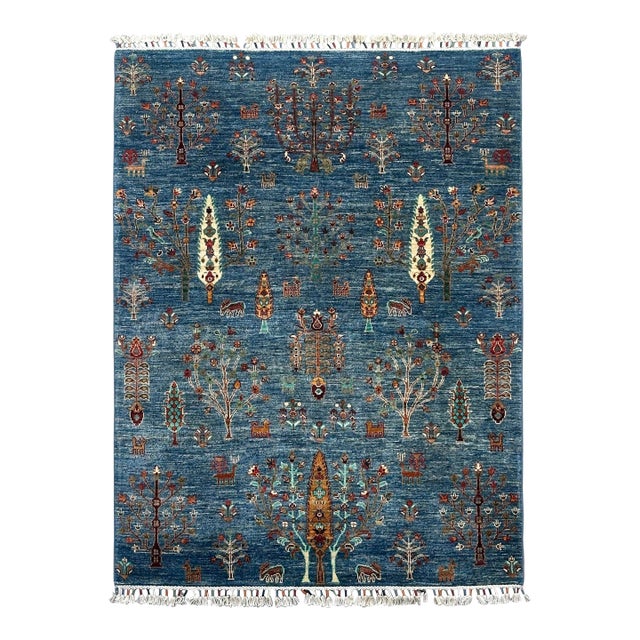 Vintage Persian Gabbeh Wool Tree of Life Rug – 154x209 Cm For Sale