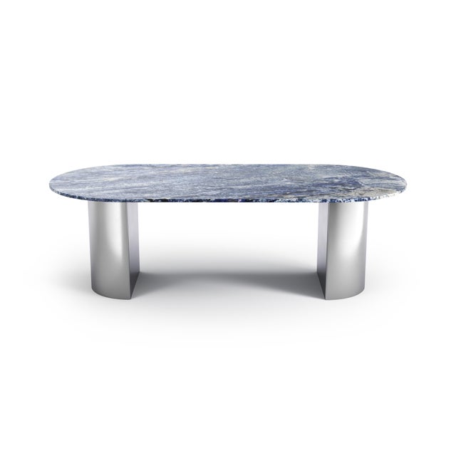 Not Yet Made - Made To Order Refleko Oblong Dining Table in Blue Bahia Granite from Stone Valley For Sale - Image 5 of 5