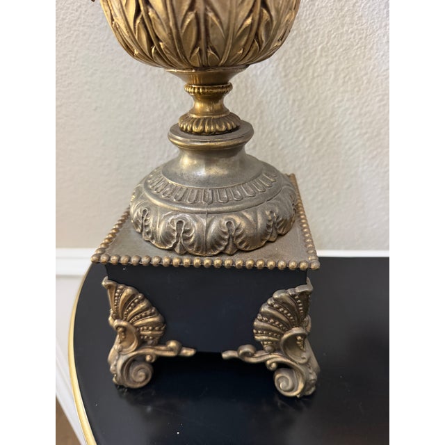 Vintage Table Lamps With Crystal Antique Gold For Sale - Image 16 of 17