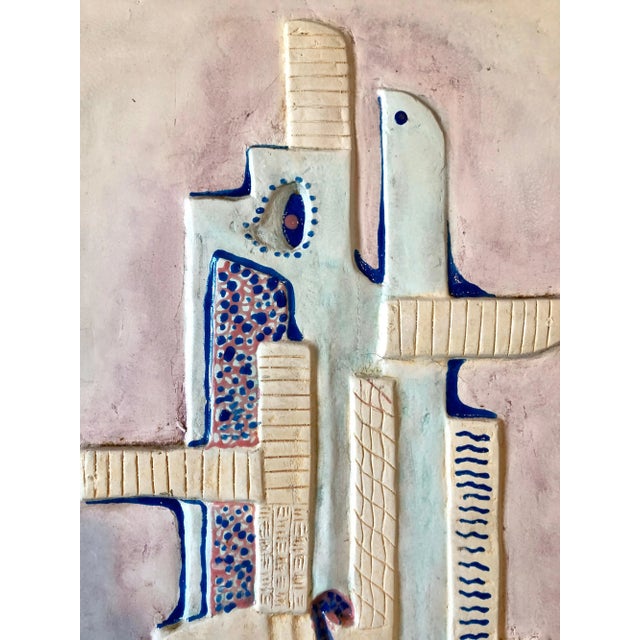 Alfred Reth 1949 Hungarian Cubism Wall Hanging Relief Sculpture with Enamel Painting Cubist For Sale - Image 11 of 13