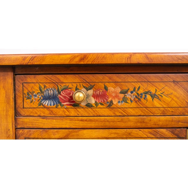 Paint 1990s Adams Style Paint Decorated 2 Door Server Commode For Sale - Image 7 of 18