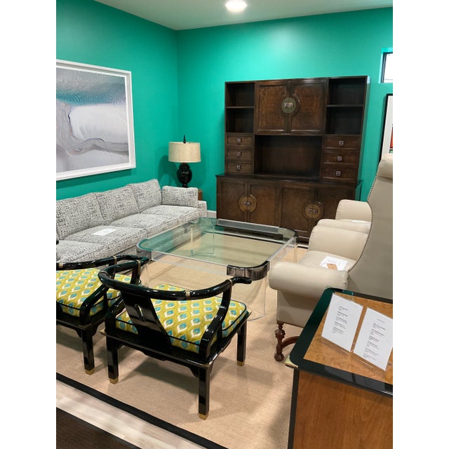 1970s Charles Hollis Jones Chrome and Lucite Waterfall Coffee Table For Sale - Image 12 of 13