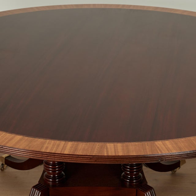Large Round Regency Style Dining Table For Sale In West Palm - Image 6 of 18