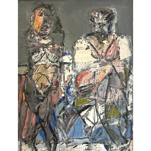 Michel Gemignani, Les Soeurs "Trouillard", 1988, Oil on Paper Mounted on Canvas, Framed For Sale - Image 11 of 11