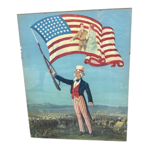 Antique 1917 “The Love of Freedom” Wwi Uncle Sam Lithograph by Ezio Anichini