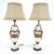Pair of Fine Ceramic & Ormolu Cup Vase Shape Table Lamp c1940s MINT