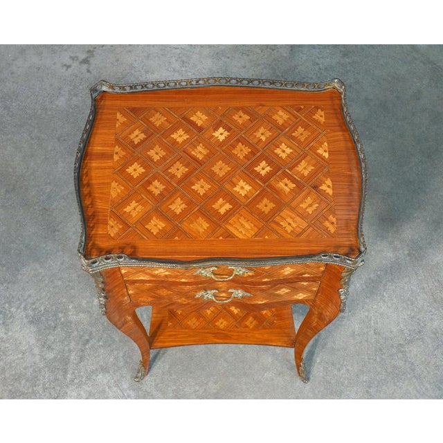 Napoleon III Bedside Table in Inlaid Wood, 1800 For Sale - Image 5 of 18