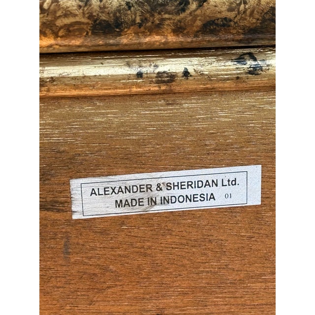 Billy Baldwin Vintage Alexander & Sheridan Rattan Mantel Mirror, Bespoke Faux Tortoiseshell Finish, Hollywood Regency - Newly Painted For Sale - Image 4 of 10