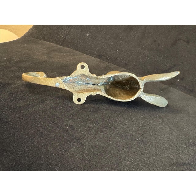Late 20th Century Pair of Fun Vintage Slightly Patinated Brass Mr. Rabbit Playboy Style Bunny Coat Hooks 6.75"x 2" For Sale - Image 5 of 9