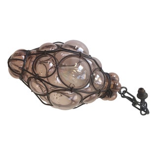 Seguso Era Caged Glass Italian Pendant For Sale