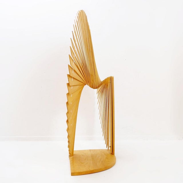Modern Fan-Shaped Pine Screen, France, 1970s For Sale - Image 8 of 16