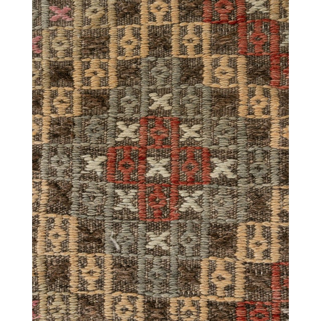 Vintage Turkish Jajim Flatweave Area Rug 5'2 X 9'7 For Sale - Image 4 of 10