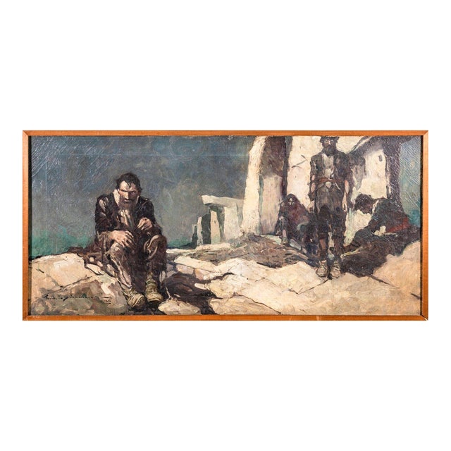 Frank Earle Schoonover The Four Witch Men Signed Illustrative Oil Painting 1924 For Sale