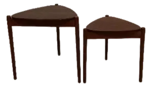 1970s Retro Tripod Nesting Rectangular Side Table Set of 2