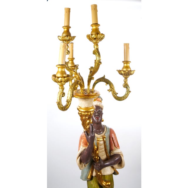 Wood Italian Figural Standing Candelabra Floor Lamp, Early 20th Century For Sale - Image 7 of 18