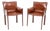 Vintage Italian Leather Armchairs by Enrico Pellizzoni, 1980, Set of 2 For Sale
