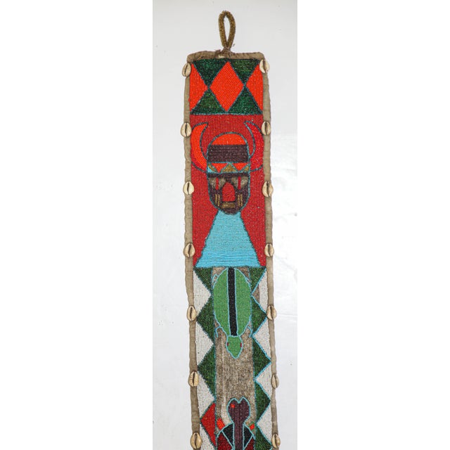 Tribal African Yoruba Diviner's Red Beaded Panel Sash 1950 For Sale - Image 3 of 12