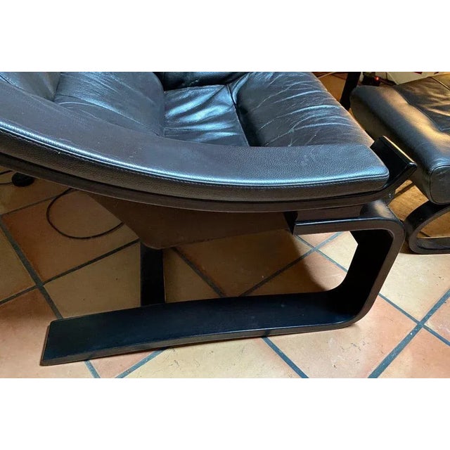 Lounge Chairs with Ottomans by Ake Fribytter, 1970, Set of 4 For Sale - Image 4 of 13