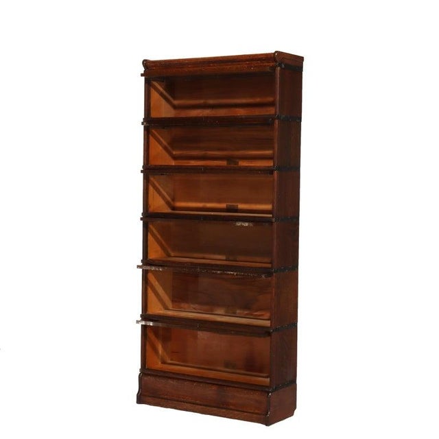Arts & Crafts Antique Globe Wernicke Arts & Crafts Oak Six Stack Barrister Bookcase Circa 1920 For Sale - Image 3 of 13