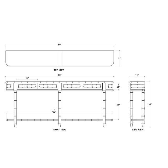 Hollywood Regency Faux Bamboo Console For Sale - Image 10 of 10