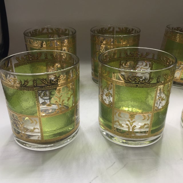Culver Ltd. Prado Green and Gold Glassware Set of 6 Chairish