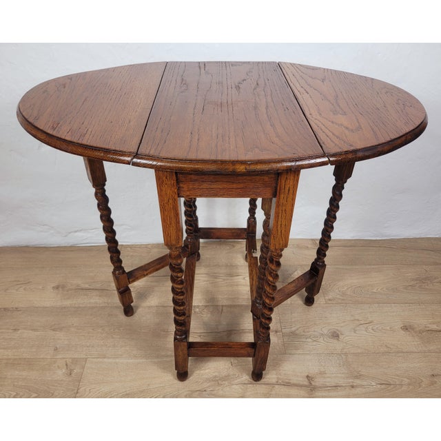 Antique 19th Century Barley Twist Drop Leaf Gate Leg Occasional Table For Sale - Image 10 of 18