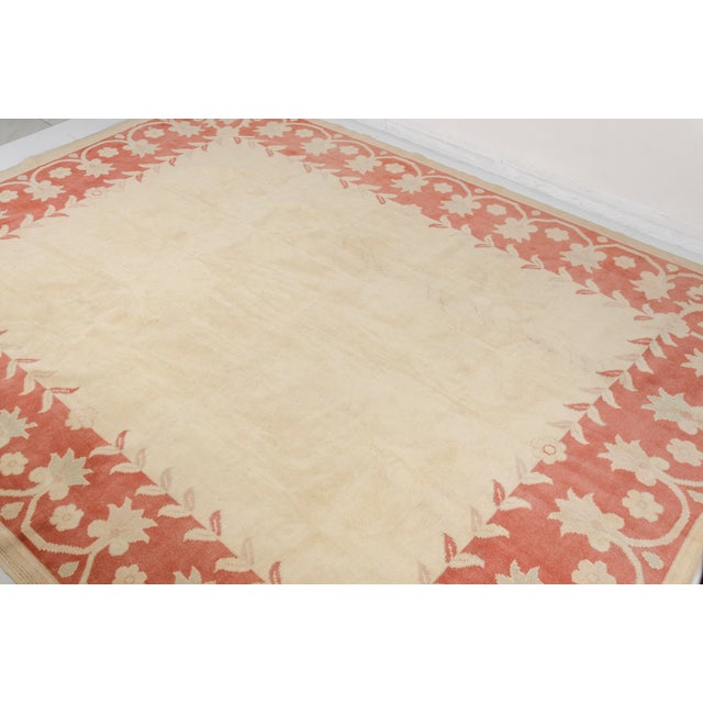 Textile Mid 20th Century Oushak Turkish Handknotted Floor Rug For Sale - Image 7 of 10