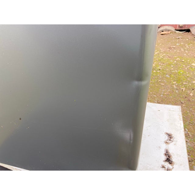 1960s Steelcase Vintage Mid Century Modern Metal Tanker Desk For Sale - Image 5 of 12