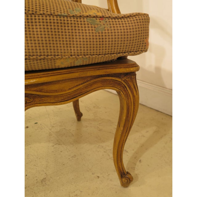 Vintage Mid Century French Style Paint Decorated Arm Chairs- A Pair For Sale In Philadelphia - Image 6 of 13