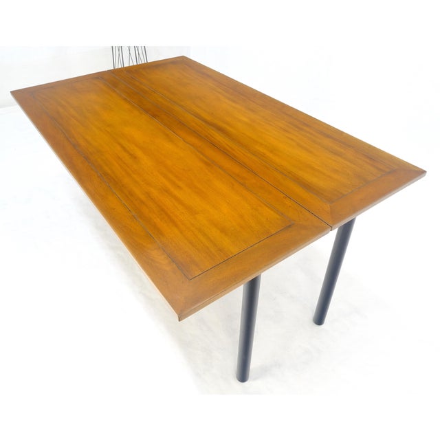 Mid 20th Century Kittinger Ebonized Base Flip Top 64” Long Console Dining Table c1960s MINT! For Sale - Image 5 of 18