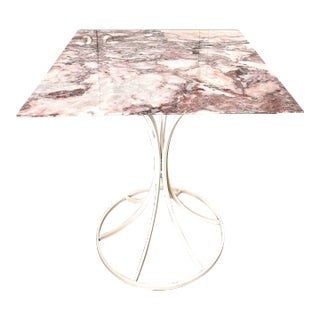 Estelle & Erwine Laverne Rose Granite Pedestal Table Laverne International 1960s Knoll For Sale