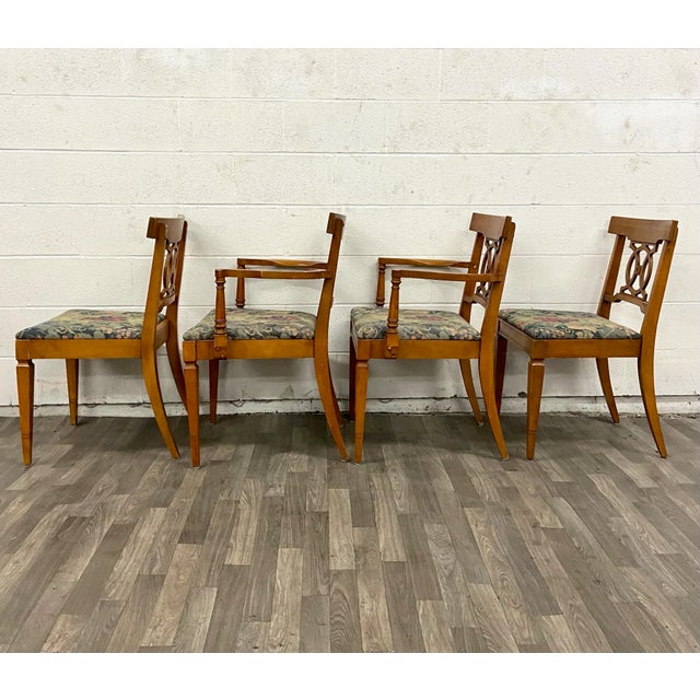 Vintage Biedermeier Style Dining Chairs by Bernhardt Furniture Set of