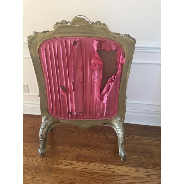 19th Century Louis XV Regency Gilded Screen and Fire Screen with Tapestries - A Pair For Sale - Image 10 of 11